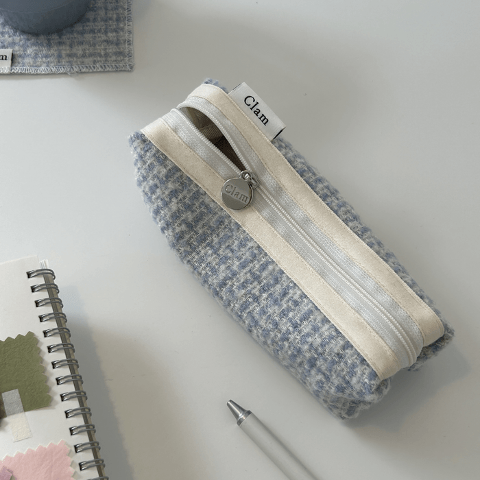 Clam round pencilcase _ Blue Cake - somibeya