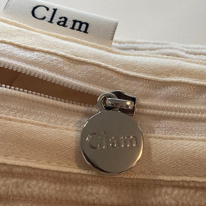 Clam round pencilcase _ Corduroy Coconut - somibeya