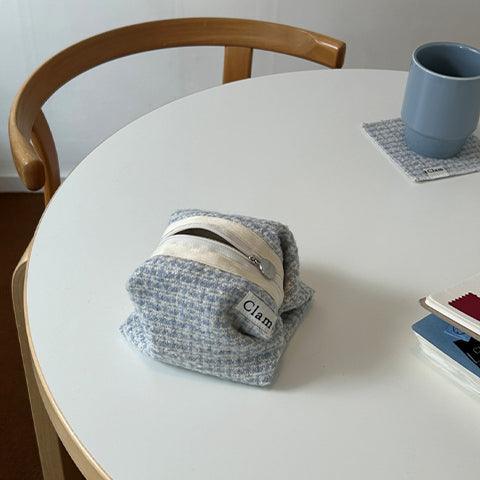 Clam round pouch _ Blue cake - SOMIBEYA
