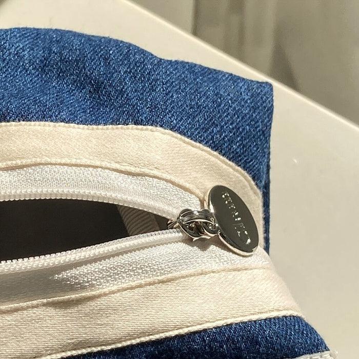 Clam Round Pouch _ Blue Denim - somibeya