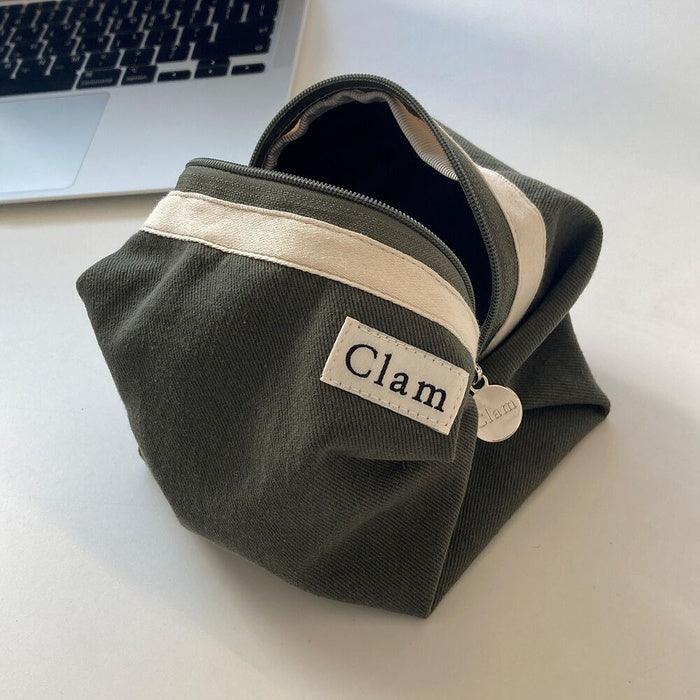 Clam Round Pouch _ Khaki - somibeya