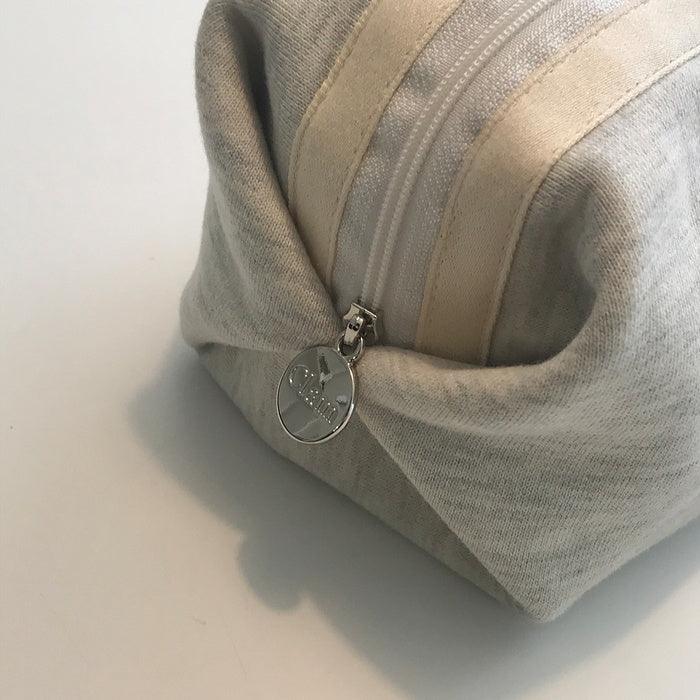 Clam Round Pouch _ Oatmeal Gray - somibeya