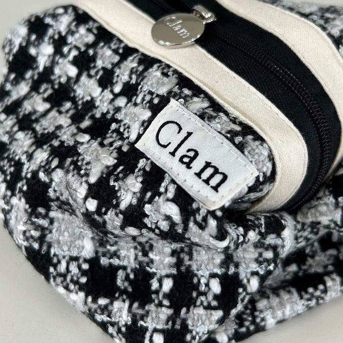 Clam Round Pouch _ Tweed Gray - somibeya