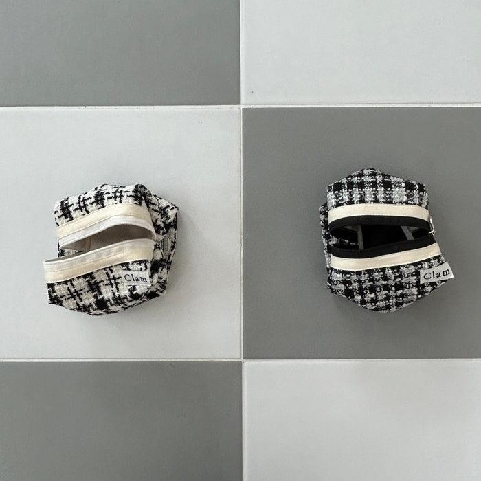 Clam Round Pouch _ Tweed Gray - somibeya