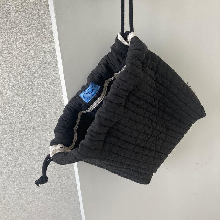 Clam string pouch _ Soft black - somibeya