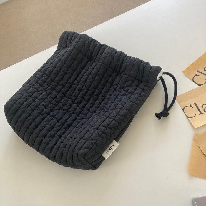 Clam string pouch _ Soft black - somibeya