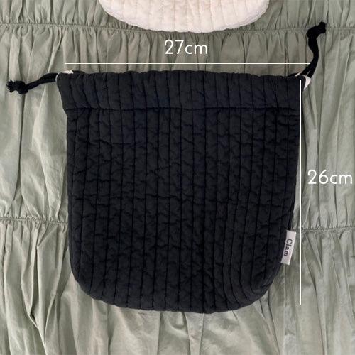 Clam string pouch _ Soft black - somibeya