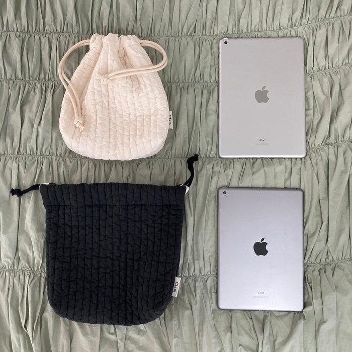 Clam string pouch _ Soft Cream - somibeya