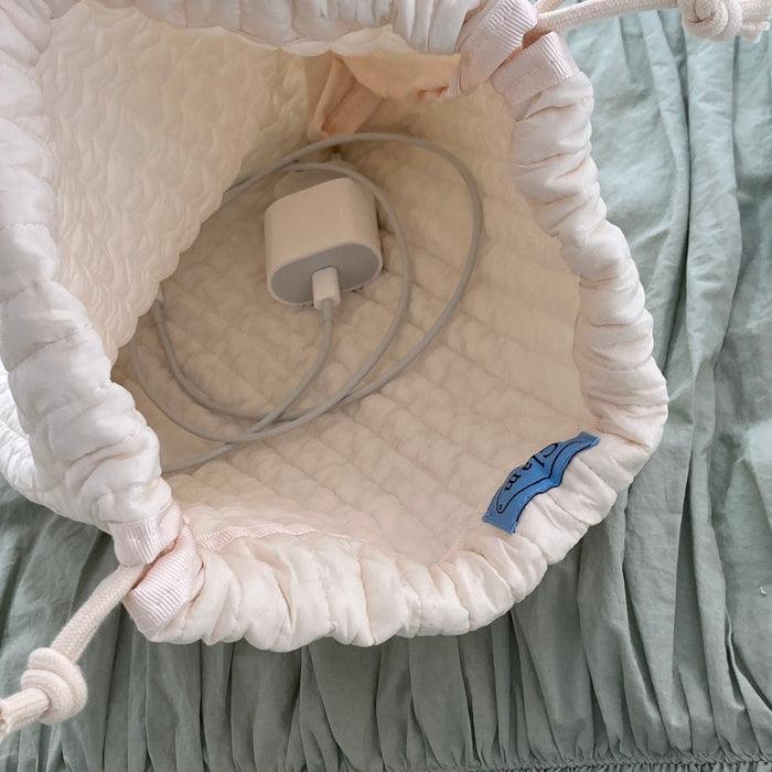 Clam string pouch _ Soft Cream - somibeya