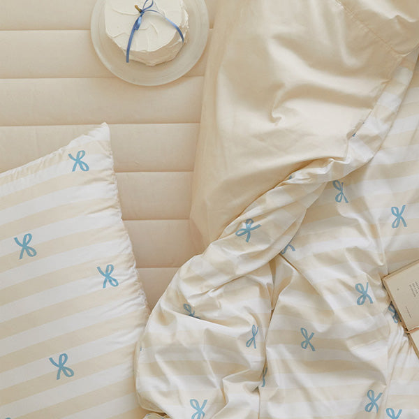 Ribbon Cake Duvet + Pillowcase (Blue Cream) Allergy Care