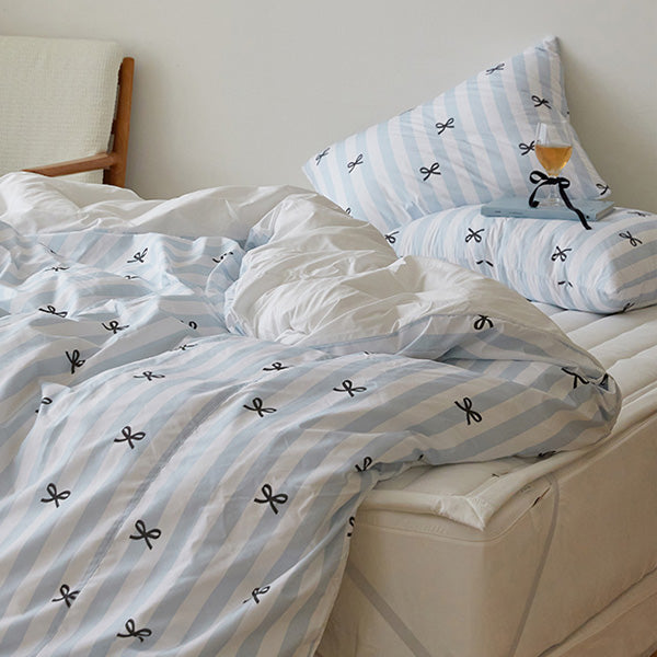 Ribbon Cake Duvet + Pillowcase (Blue Cream) Allergy Care