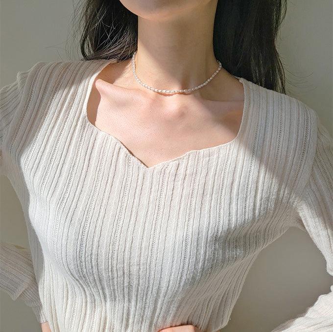 天然淡水パールフェミニンネックレス - somibeya