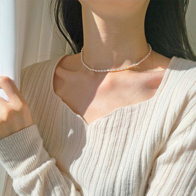 天然淡水パールフェミニンネックレス - somibeya