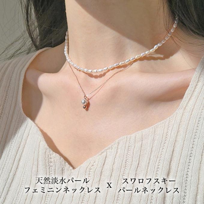 天然淡水パールフェミニンネックレス - somibeya