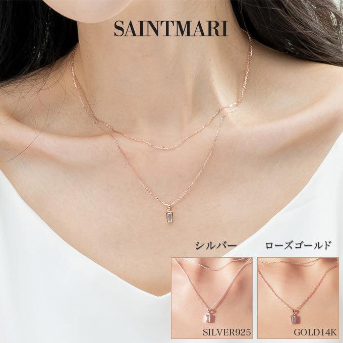 キュービックネックレス(silver925, 14k Plated) - somibeya