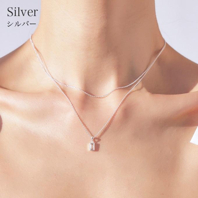 キュービックネックレス(silver925, 14k Plated) - somibeya