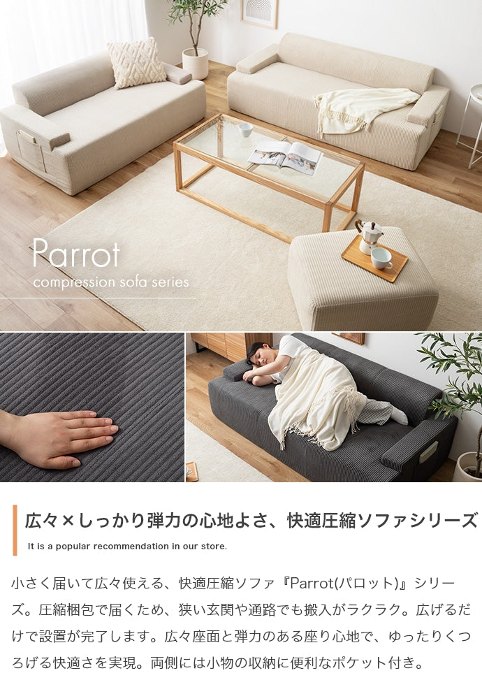 2人掛け圧縮ソファ 単品