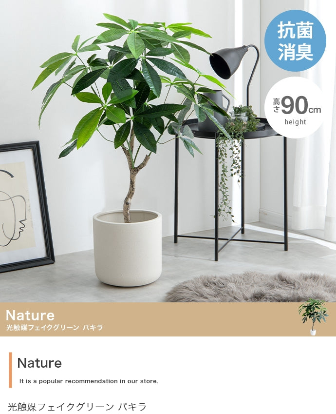 Nature 光触媒人工観葉植物 パキラ 高さ90cm