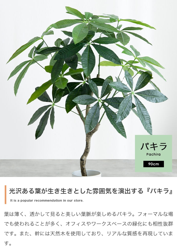 Nature 光触媒人工観葉植物 パキラ 高さ90cm