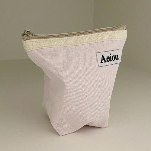 Aeiou Basic pouch Pink Hula Berry (M size) - somibeya