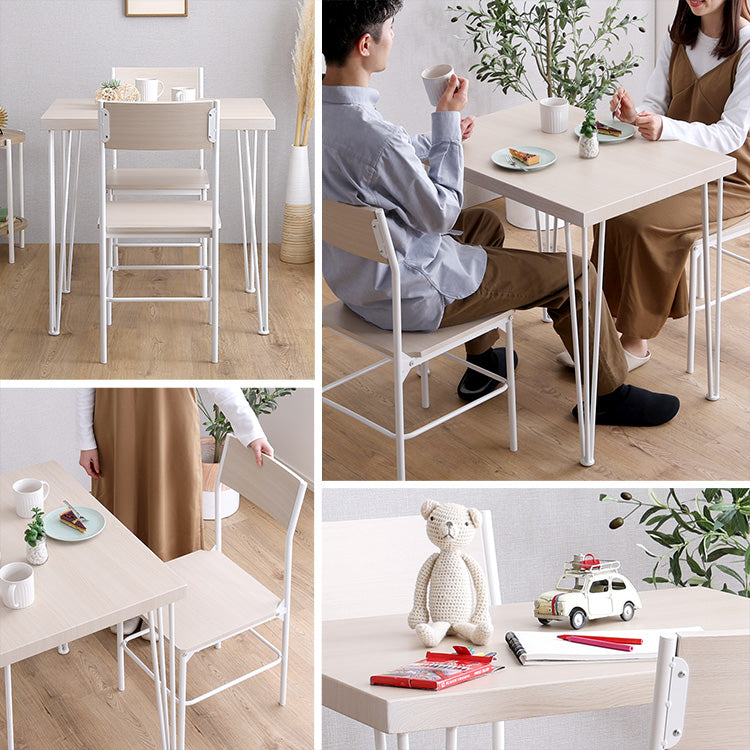 さわやかな背もたれ付きオシャレダイニング3点セット 3点セット