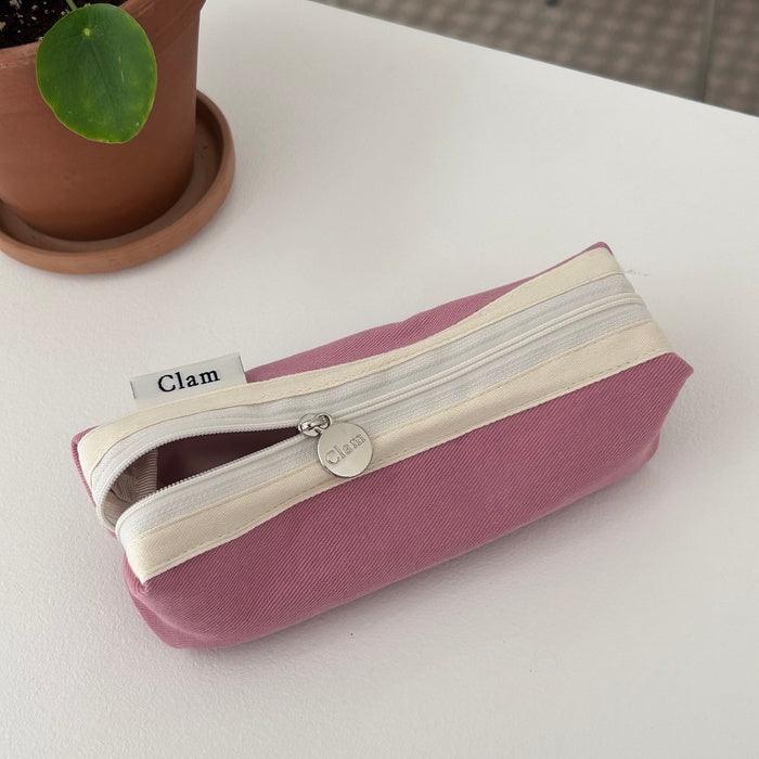 Clam round pencilcase _ Dry Pink 韓国雑貨 ペンケース – somibeya