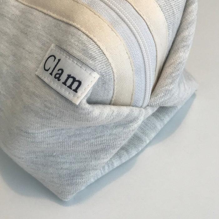 Clam Round Pouch _ Oatmeal Gray - somibeya