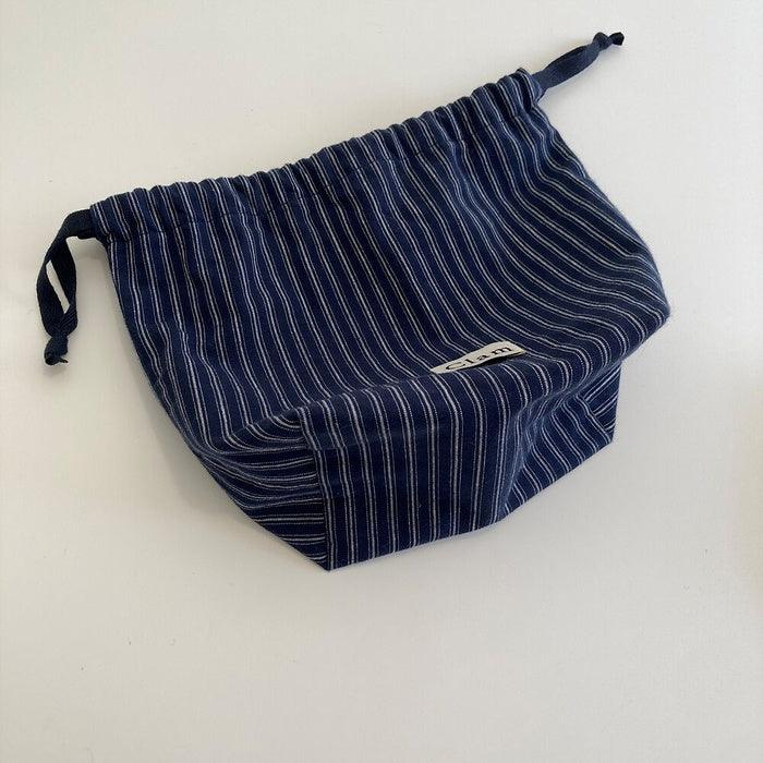 Clam string pouch _ Navy stripe - somibeya