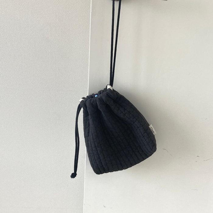 Clam string pouch _ Soft black - somibeya