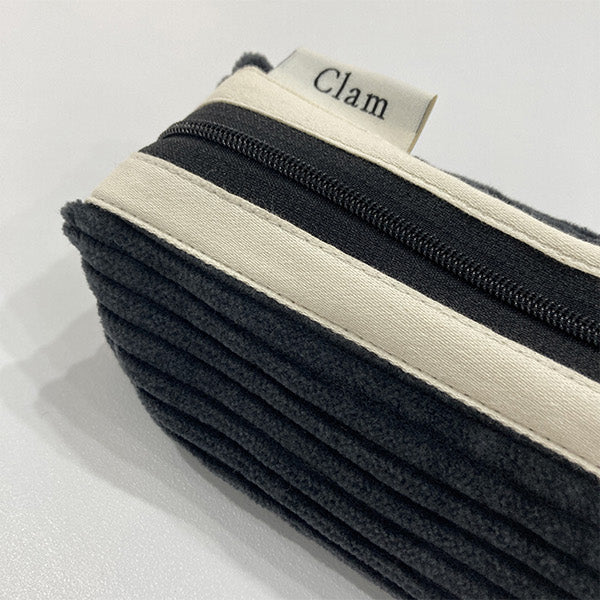 Clam round pencilcase _ Corduroy Midnight