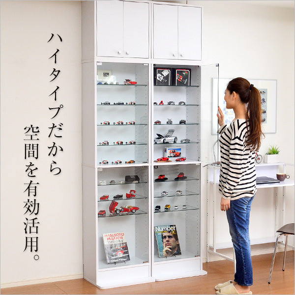 コレクションラック【-Luke-ルーク】浅型ハイタイプ セット（本体+上置き）