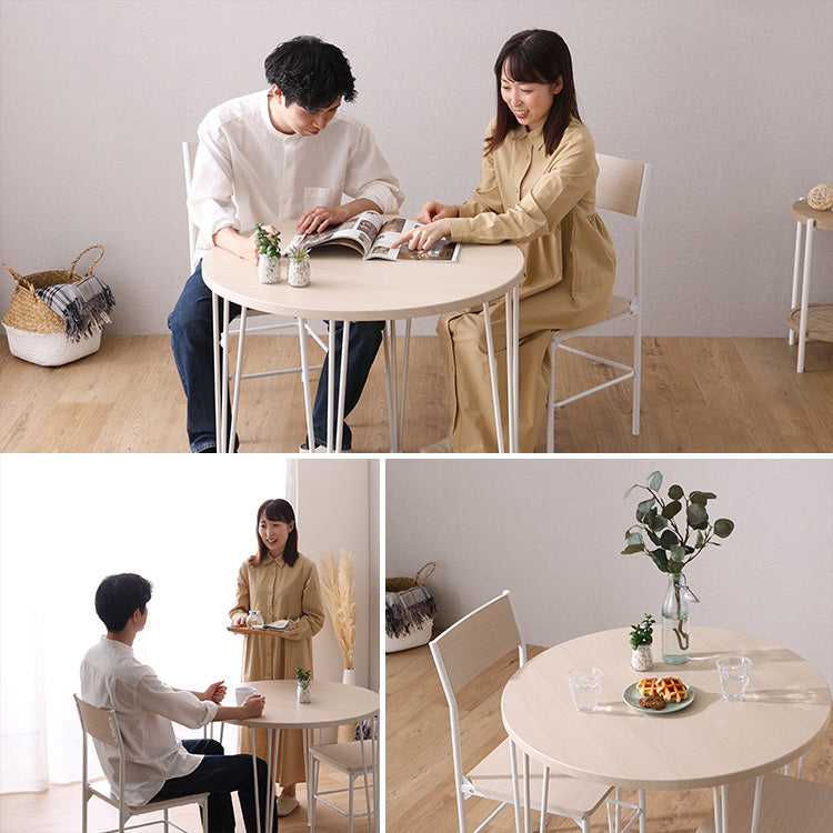 さわやかな円形ダイニング3点セット 3点セット