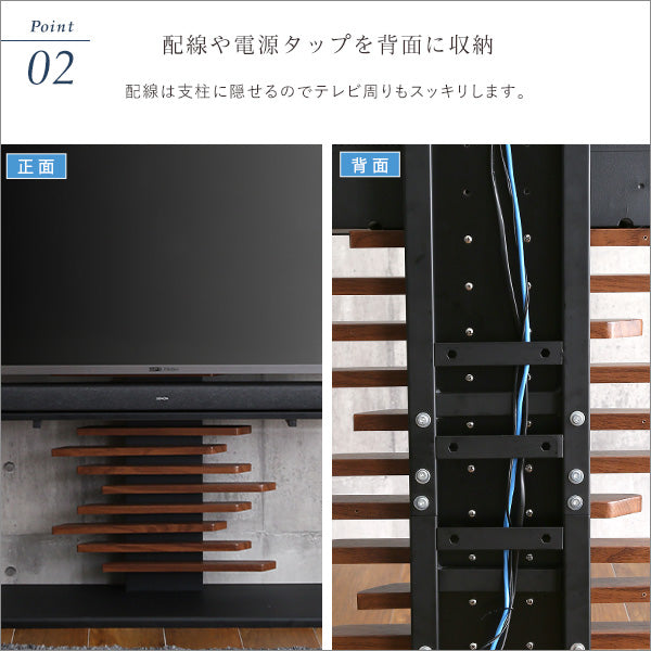 最大100インチ対応 デザインテレビスタンド 専用サウンドバー棚板 SET