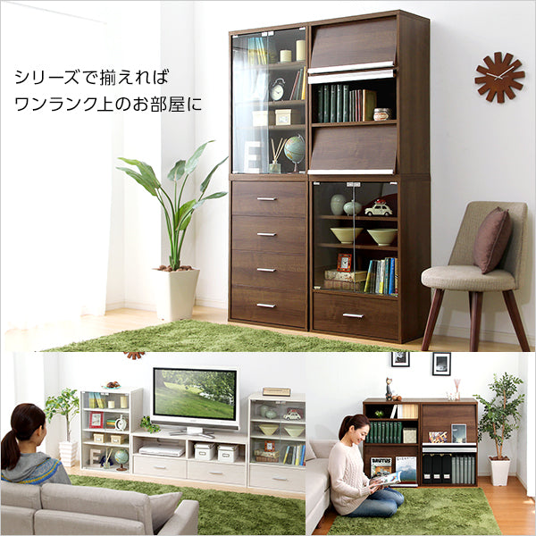 収納家具 フラップ扉2枚タイプ 【DEALS-ディールズ-】