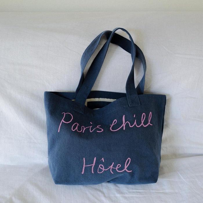 HOTEL PARIS CHILL トートバッグ - Breezy Day Bag (Indigo) - somibeya