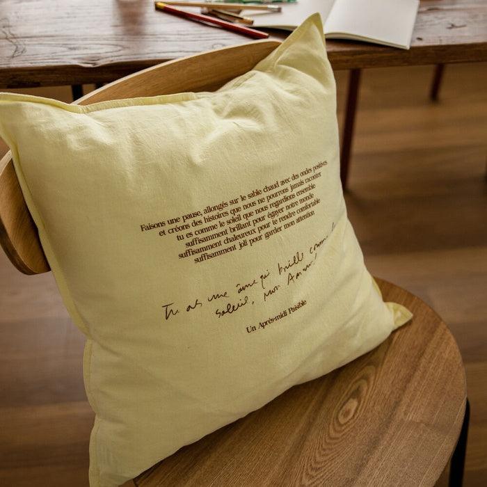 HOTEL PARIS CHILL クッションカバー Relaxed Cotton-Linen Cushion Cover (Citron) - somibeya