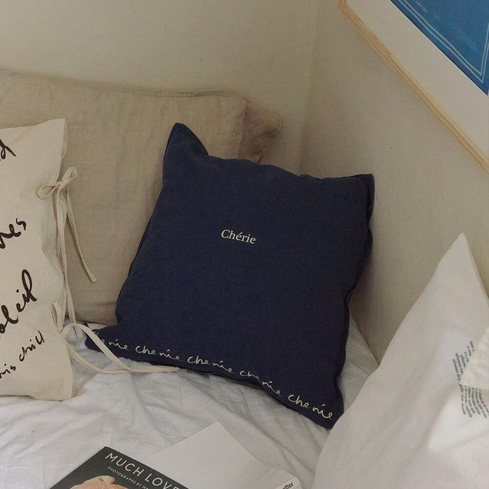 HOTEL PARIS CHILL クッションカバー Relaxed Cotton-Linen Cushion Cover (Marine) - somibeya