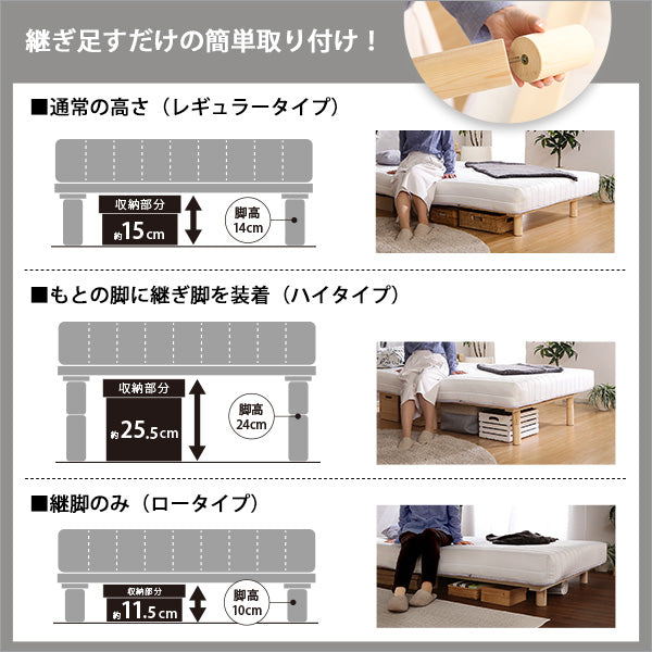 脚付きロールマットレス 【Uniteシリーズ】 SDサイズ Dサイズ