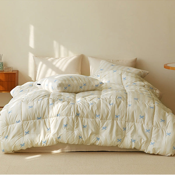 Ribbon Cake Duvet + Pillowcase (Blue Cream) Allergy Care