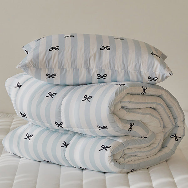 Ribbon Cake Duvet + Pillowcase (Blue Cream) Allergy Care