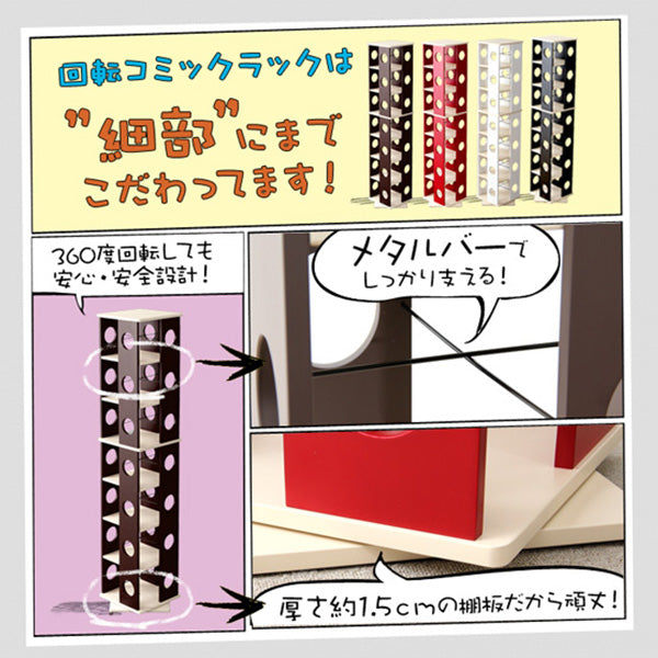 回転式の本棚 回転コミックラック