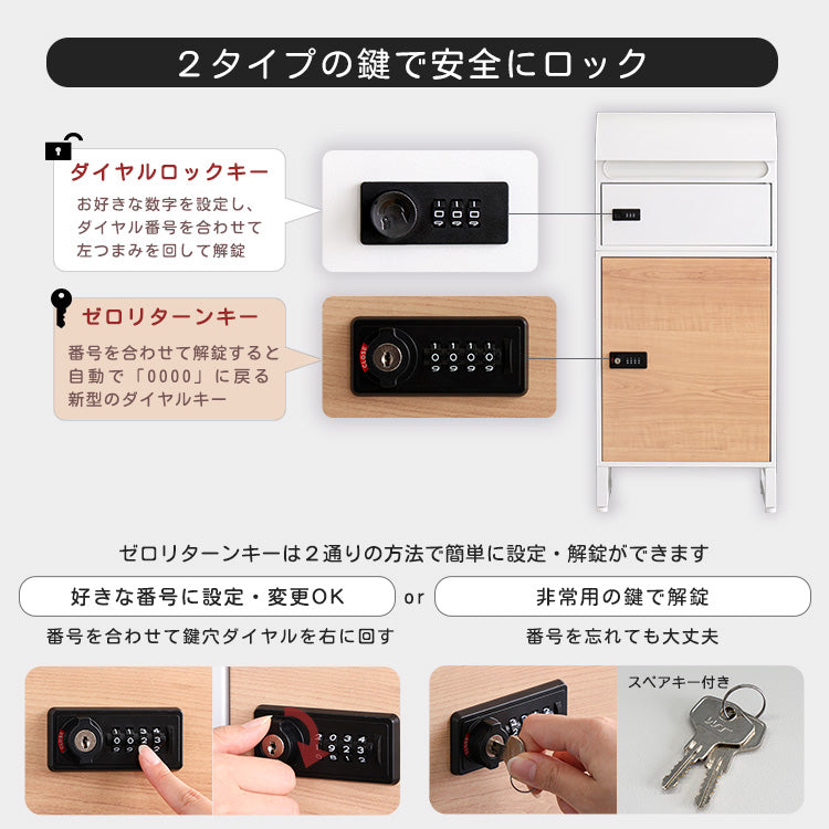 宅配ボックス スリムロータイプ 2ボックス