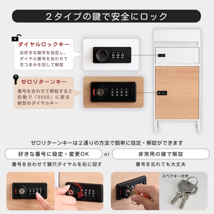 宅配ボックス スリムロータイプ 2ボックス
