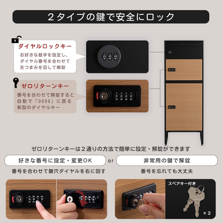 宅配ボックス スリムハイタイプ 3ボックス